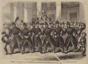 French and Sardinian Soldiers Singing Martial Songs through the Streets of Turin by Frank Vizetelly